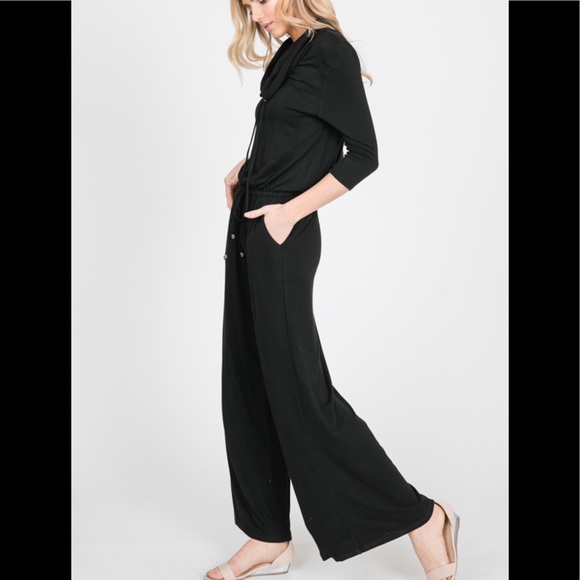 Comfy Black Jumpsuit - Picture 4 of 8